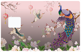 PEACOCK and CRANES - credit card sticker, 2 credit card formats available