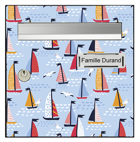 Sticker for mailbox, small boats