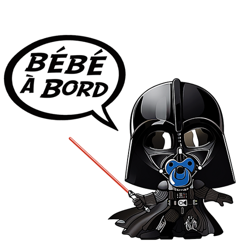 Sticker, Baby on board! Baby Darth Vader Blue