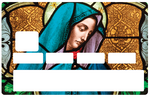 The virgin of the stained glass window - credit card sticker, 2 credit card formats available